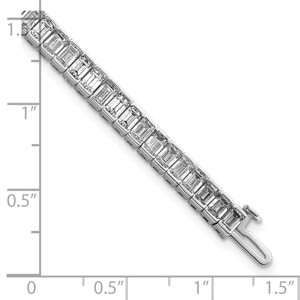 14K White Gold 10 Carat Certified Lab Grown Diamond Vs+ F+ Emerald Bezel Set Tennis Bracelet