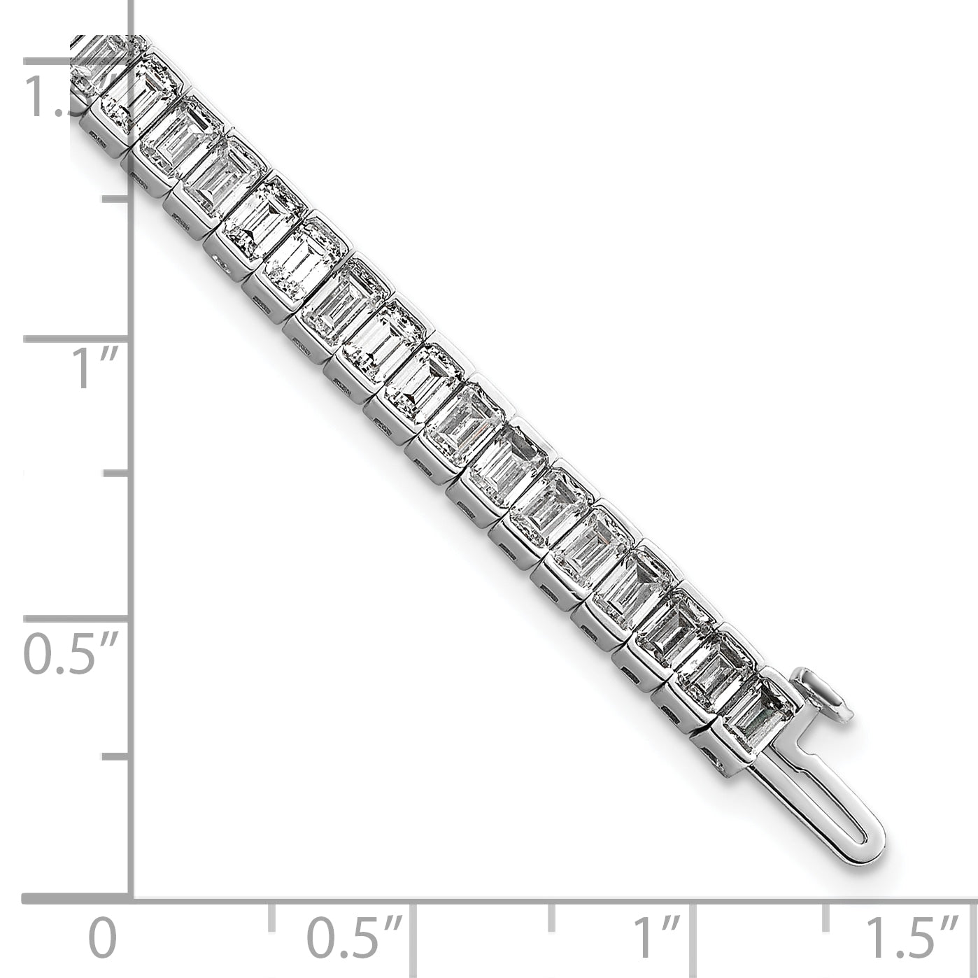 14K White Gold 10 Carat Certified Lab Grown Diamond Vs+ F+ Emerald Bezel Set Tennis Bracelet