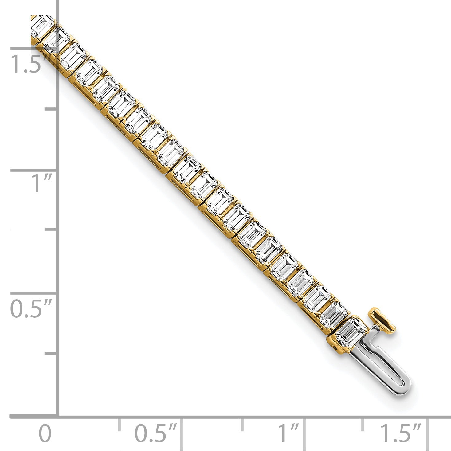 14K Yellow Gold 7 Carat Certified Lab Grown Diamond Vs/Si+ G+ Emerald Bezel Set Tennis Bracelet