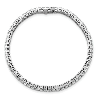 14K White Gold 10 Carat Lab Grown Diamond Vs+ F+ Emerald Bezel Set Tennis Bracelet