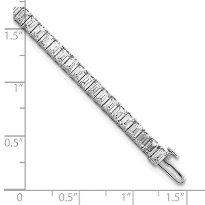 14K White Gold 10 Carat Certified Lab Grown Diamond Vs/Si+ G+ Emerald Bezel Set Tennis Bracelet
