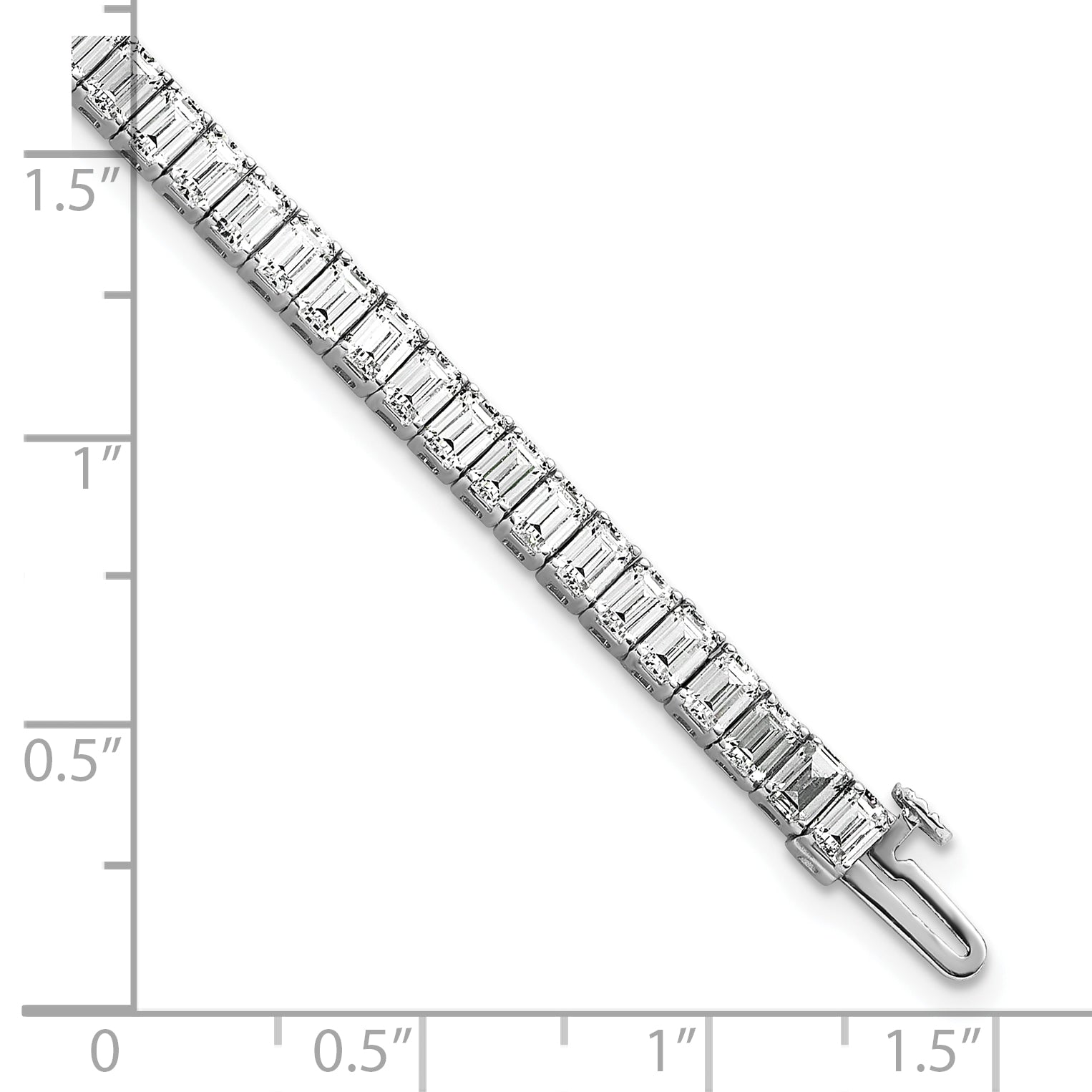 14K White Gold 10 Carat Lab Grown Diamond Vs+ F+ Emerald Bezel Set Tennis Bracelet