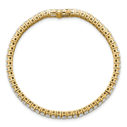 14K Yellow Gold 10 Carat Certified Lab Grown Diamond Vs/Si+ G+ Emerald Bezel Set Tennis Bracelet