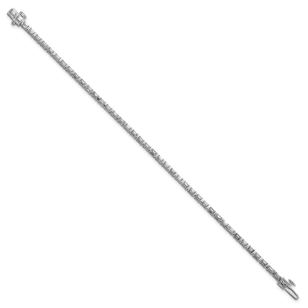 14K White Gold Wg Certified 4Ctw Vs/Si Fgh Lab Grown Emerald Diamond Tennis Bracelet