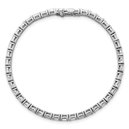 14K White Gold 4Ctw Vs+ F+ Lab Grown Emerald Diamond Tennis Bracelet