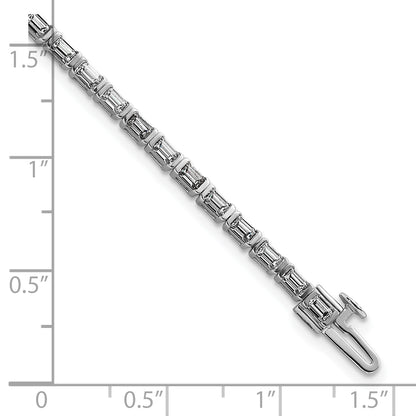 14K White Gold 4Ctw Vs+ F+ Lab Grown Emerald Diamond Tennis Bracelet