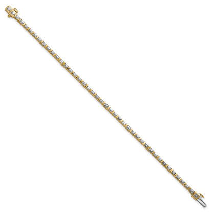 14K Yellow Gold 4Ctw Vs+ F+ Lab Grown Emerald Diamond Tennis Bracelet