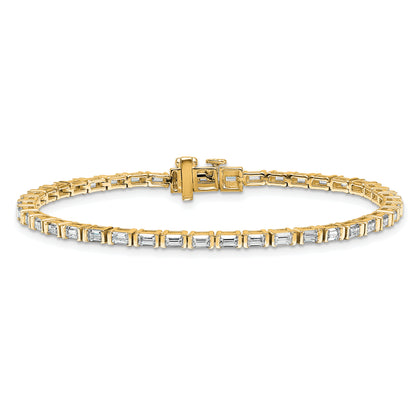 14K Yellow Gold 4Ctw Vs Def Lab Grown Emerald Diamond Cert Tennis Bracelet
