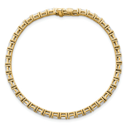 14K Yellow Gold 4Ctw Vs/Si+ G+ Lab Grown Emerald Diamond Tennis Bracelet