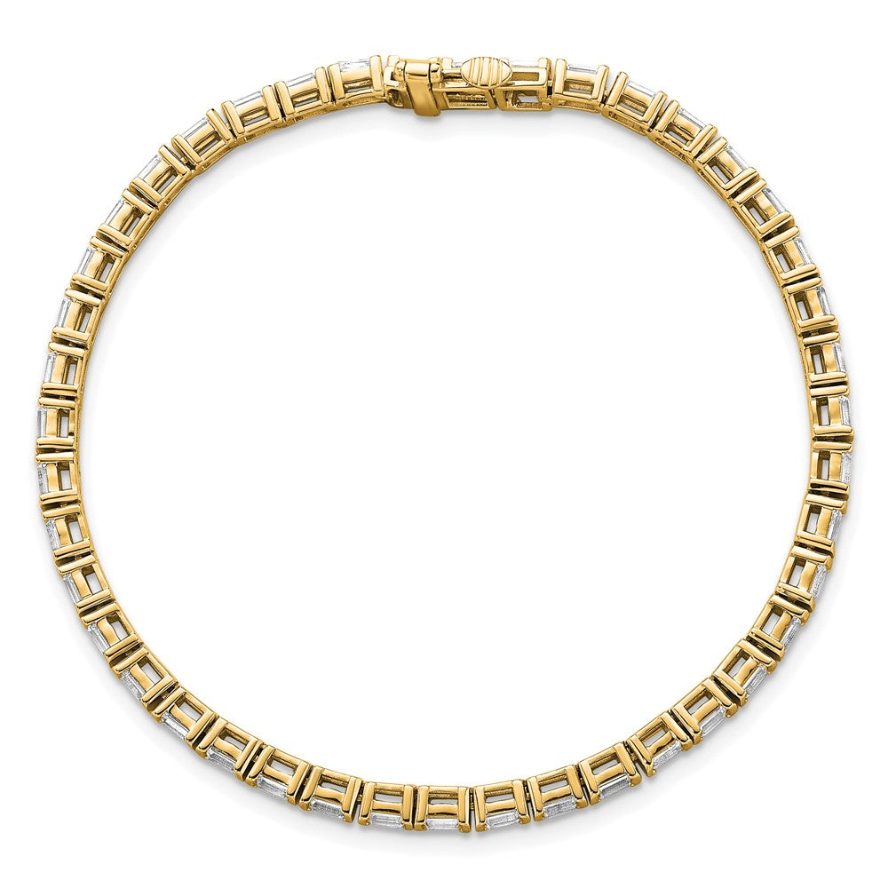 14K Yellow Gold 4Ctw Vs/Si+ G+ Lab Grown Emerald Diamond Tennis Bracelet