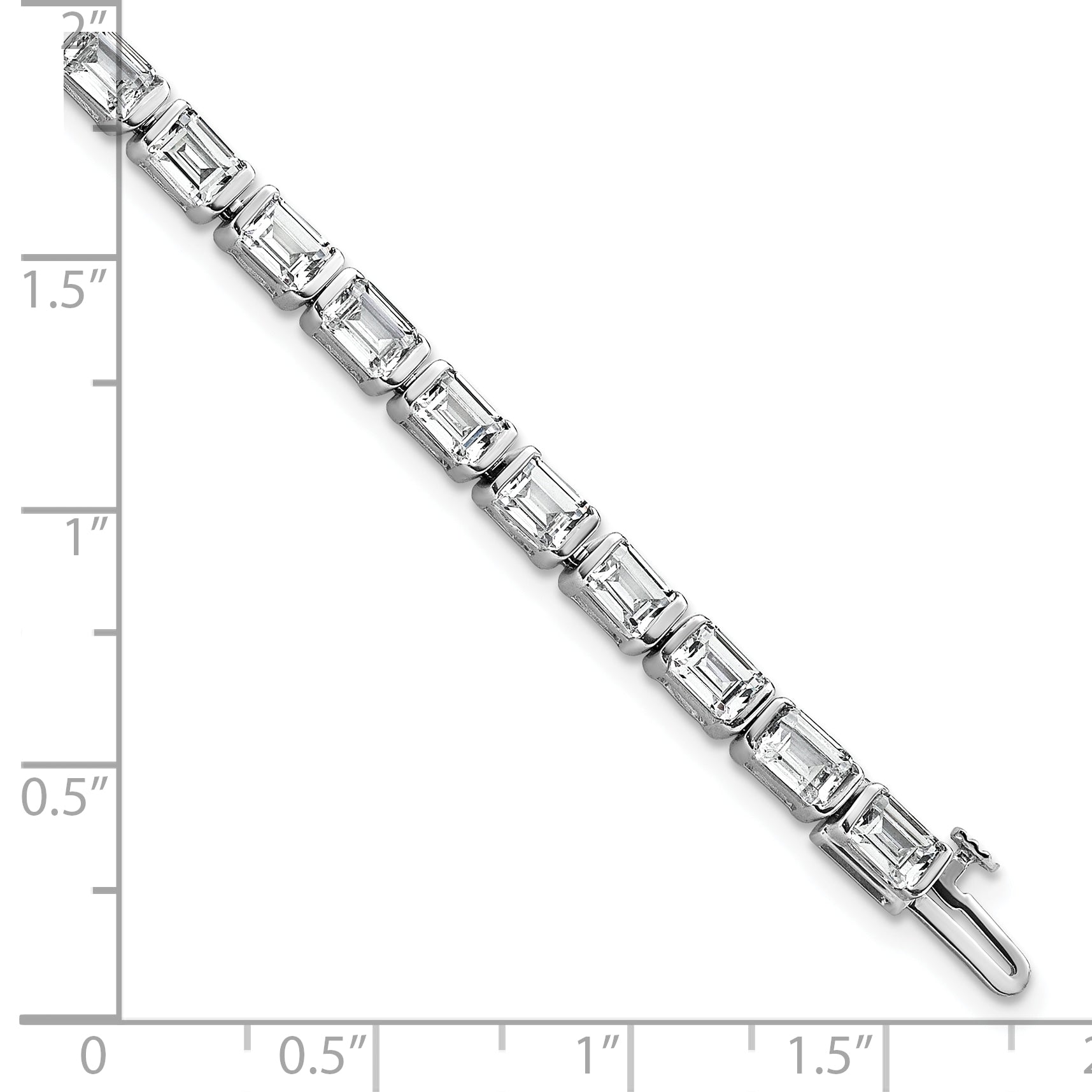 14K White Gold 10 Carat Lab Grown Diamond Vs/Si+ G+ Emerald Bezel Set Tennis Bracelet
