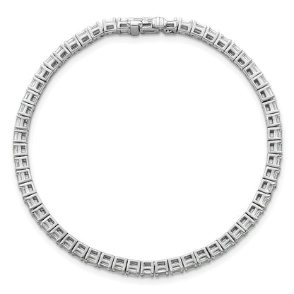 14K White Gold 4Ctw Vs+ F+ Lab Grown Emerald Diamond Tennis Bracelet