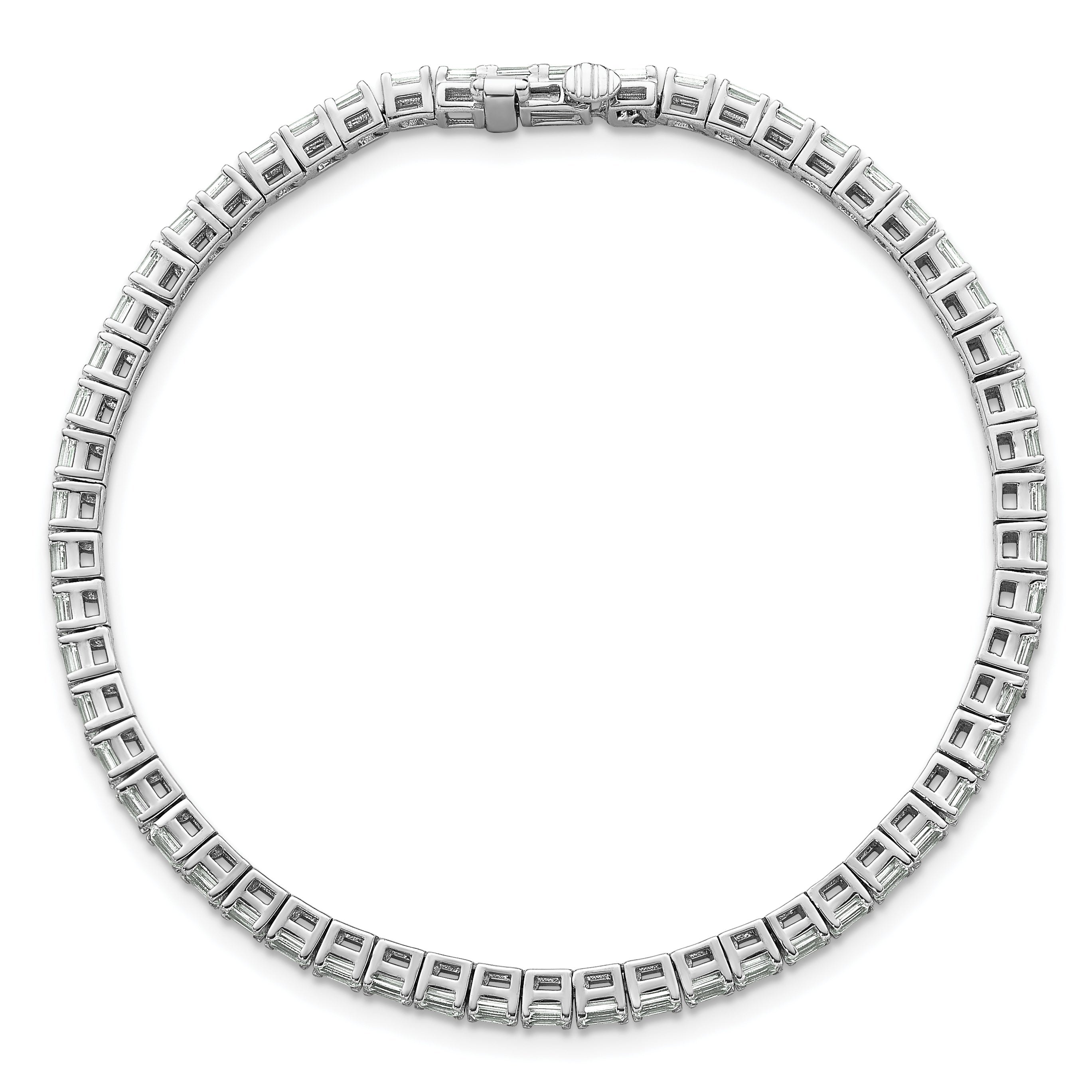 14K White Gold 4Ctw Vs+ F+ Lab Grown Emerald Diamond Tennis Bracelet