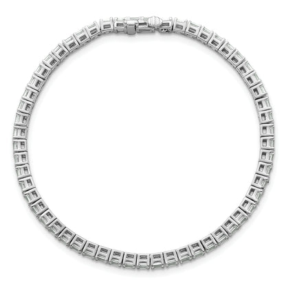 14K White Gold 4Ctw Vs+ F+ Lab Grown Emerald Diamond Tennis Bracelet
