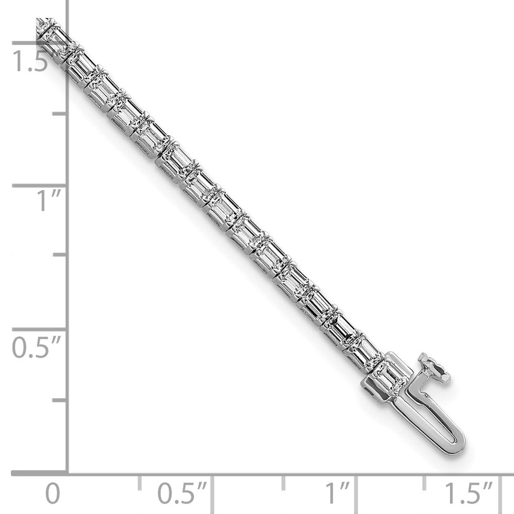 14K White Gold 4Ctw Vs+ F+ Lab Grown Emerald Diamond Tennis Bracelet