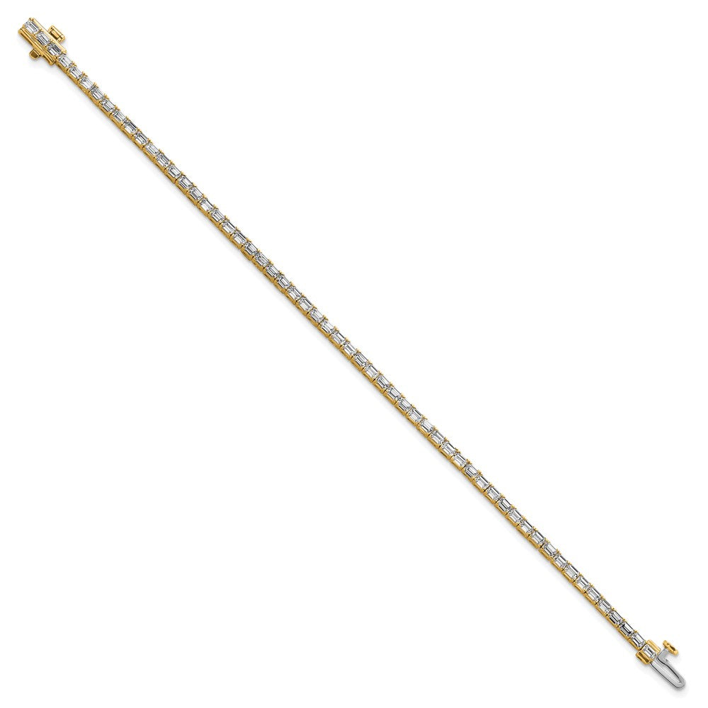 14K Yellow Gold 4Ctw Vs+ F+ Lab Grown Emerald Diamond Tennis Bracelet