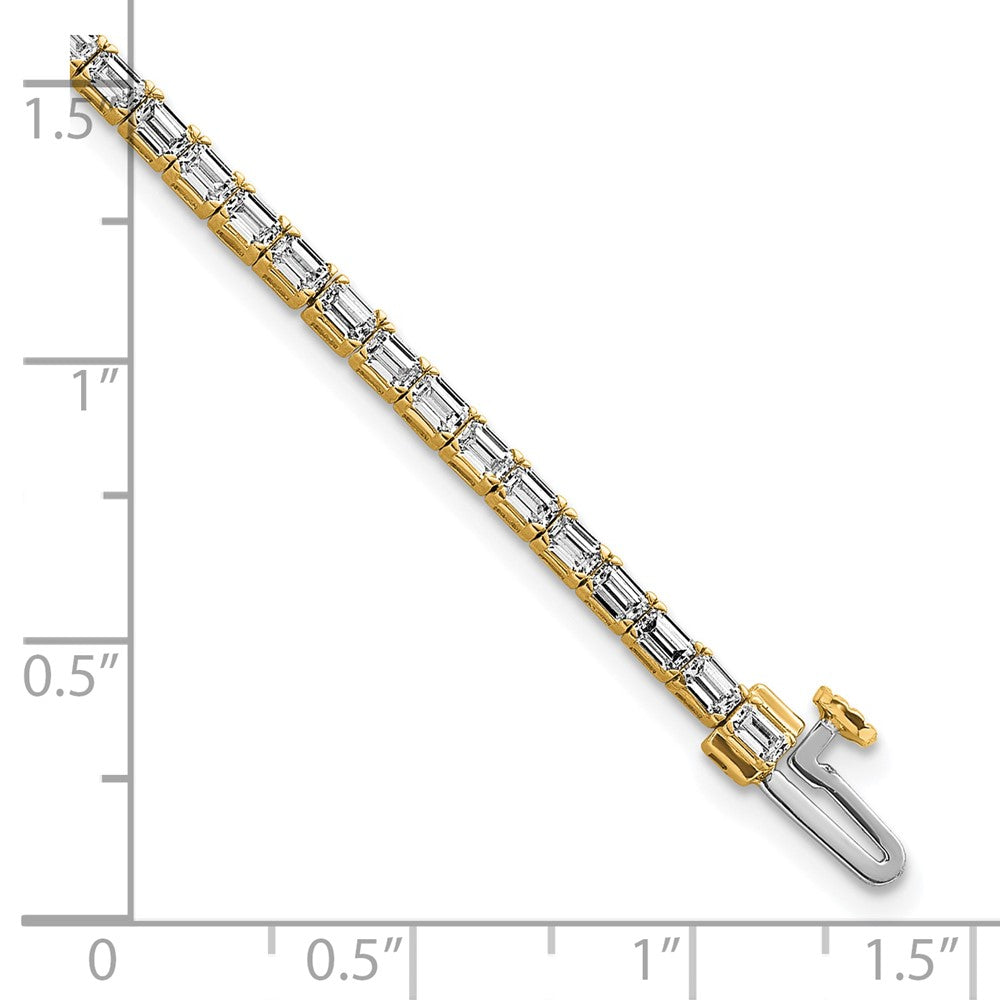 14K Yellow Gold Certified 4Ctw Vs/Si Fgh Lab Grown Emerald Diamond Tennis Bracelet