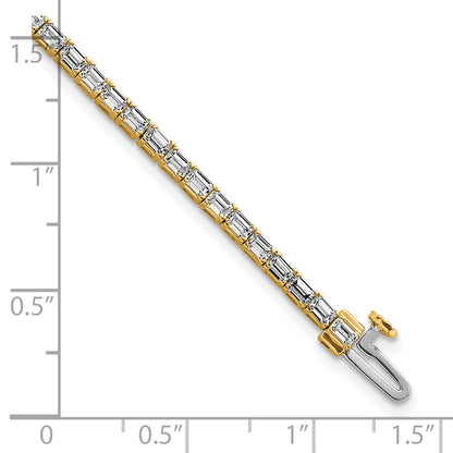 14K Yellow Gold Certified 4Ctw Vs/Si Fgh Lab Grown Emerald Diamond Tennis Bracelet