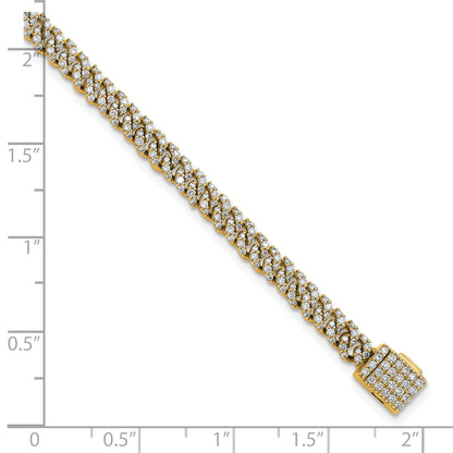 10K Yellow Gold 2 Carat Lab Grown Diamond Vs+ F+ 4mm Pav‚Äö Cuban Link Bracelet