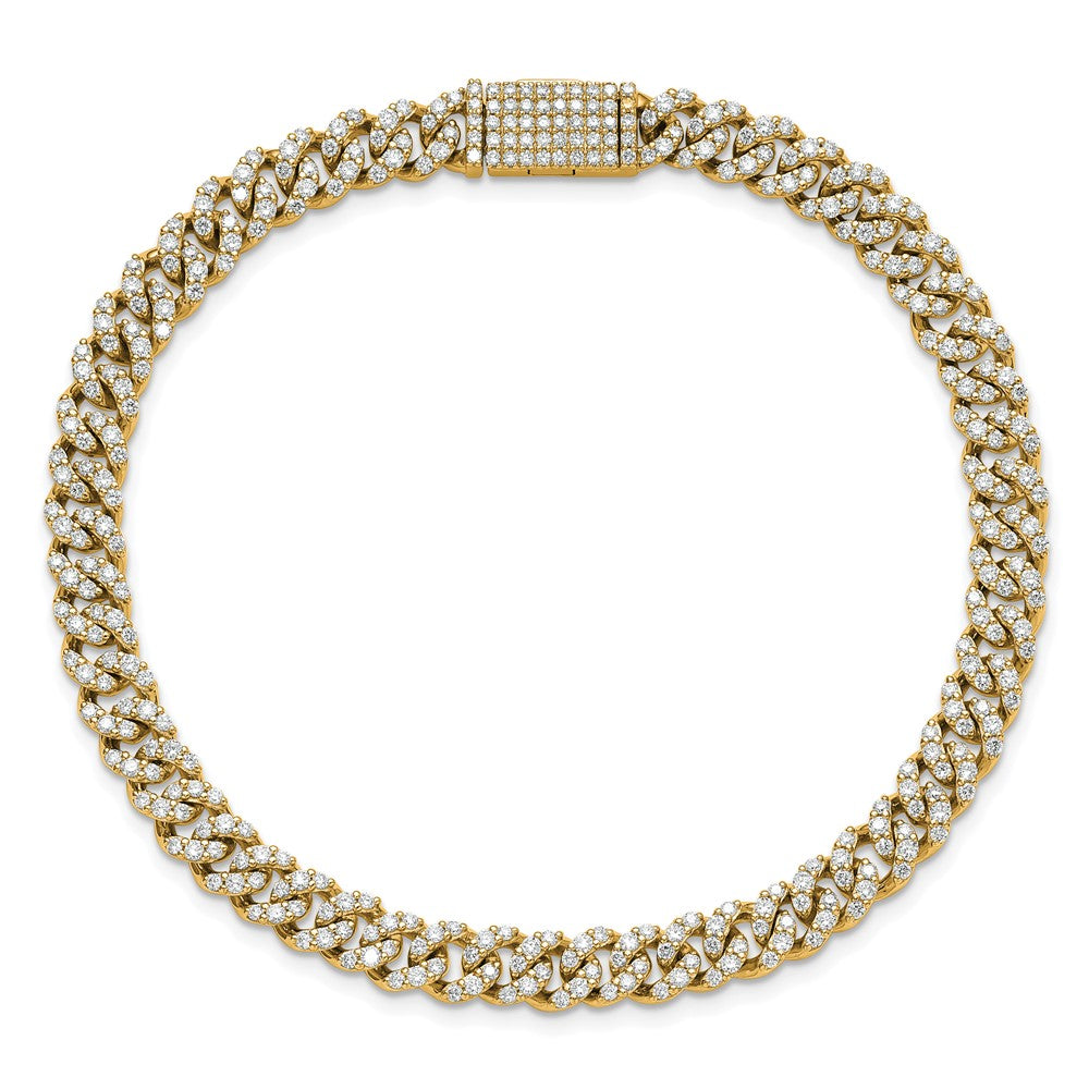 10K Yellow Gold 3 1/3 Carat Lab Grown Diamond Vs/Si+ G+ 4mm Pav‚Äö Cuban Link Bracelet