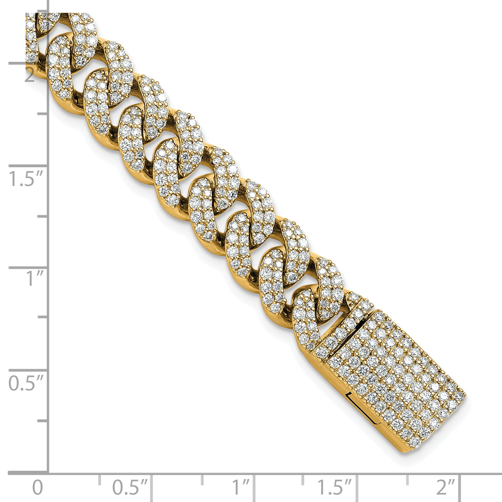 14K Yellow Gold 6 1/6 Carat Lab Grown Diamond Vs/Si+ G+ 4mm Pav‚Äö Cuban Link Bracelet