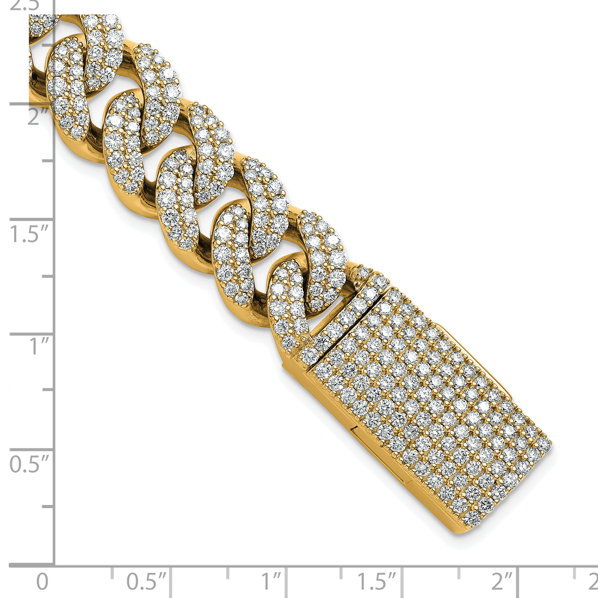 14K Yellow Gold 11 3/8 Carat Lab Grown Diamond Vs/Si+ G+ 4mm Pav‚Äö Cuban Link Bracelet