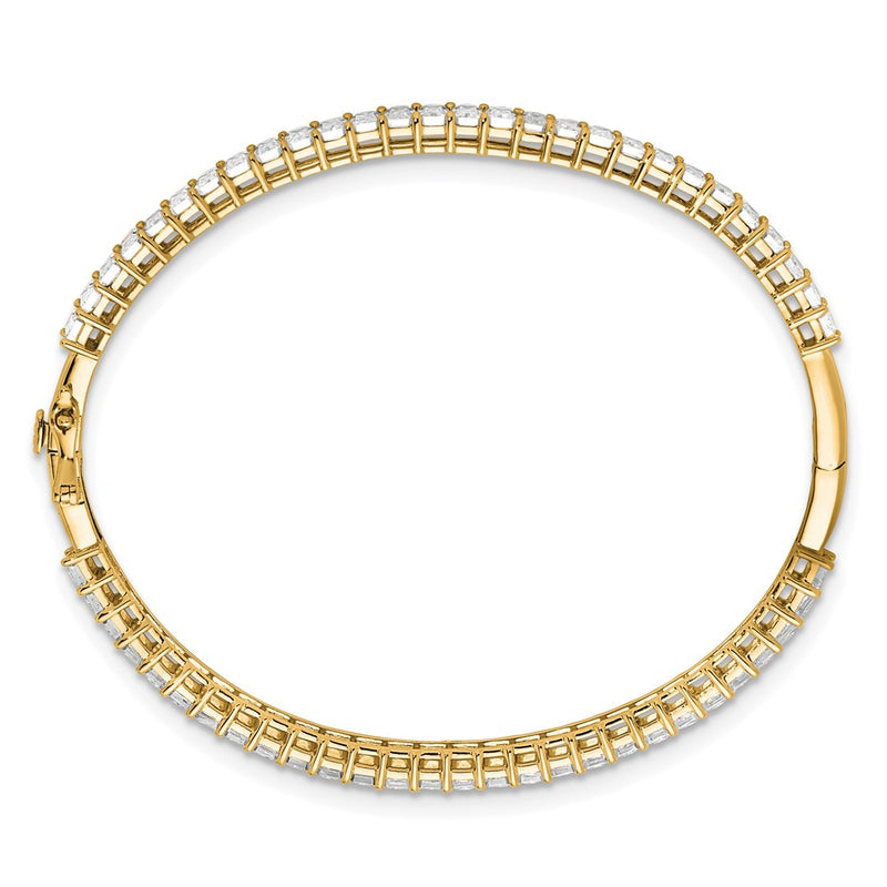 14K Yellow Gold True Origin 6 1/2 Carat Lab Grown Diamond Vs+ F+ 7.5 Inch Bangle