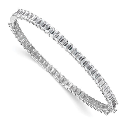 14K White Gold True Origin 6 1/2 Carat Lab Grown Diamond Vs+ F+ 7.5 Inch Bangle