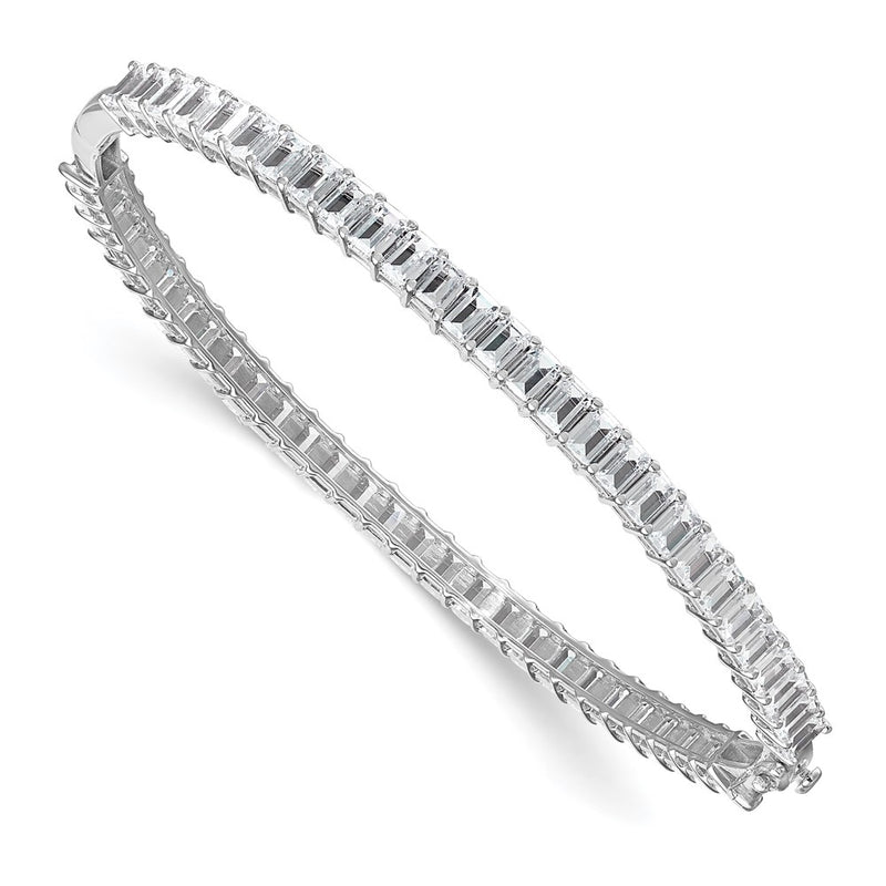 14K White Gold True Origin 6 1/2 Carat Lab Grown Diamond Vs+ F+ 7.5 Inch Bangle