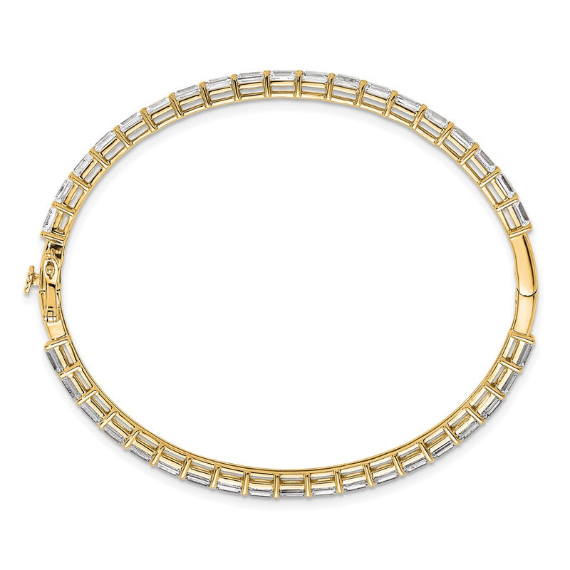 14K Yellow Gold True Origin 7 5/8 Carat Lab Grown Diamond Vs+ F+ 7.5 Inch Bangle