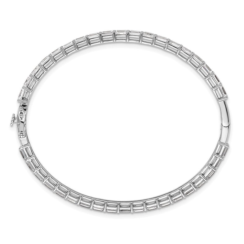 14K White Gold True Origin 7 5/8 Carat Lab Grown Diamond Vs+ F+ 7.5 Inch Bangle