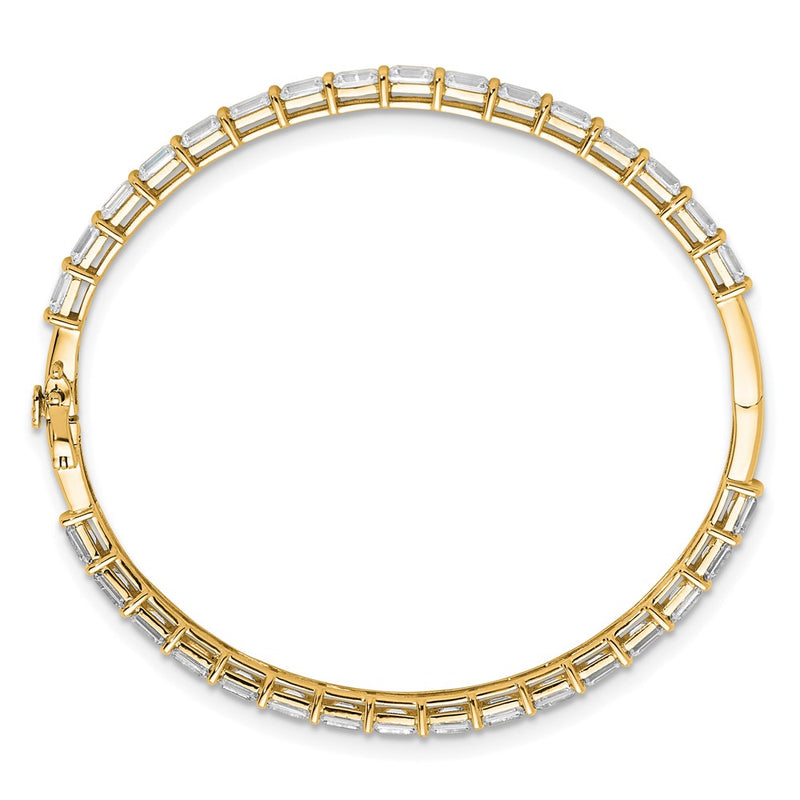 14K Yellow Gold True Origin 7 5/8 Carat Lab Grown Diamond Vs+ F+ 7.5 Inch Bangle
