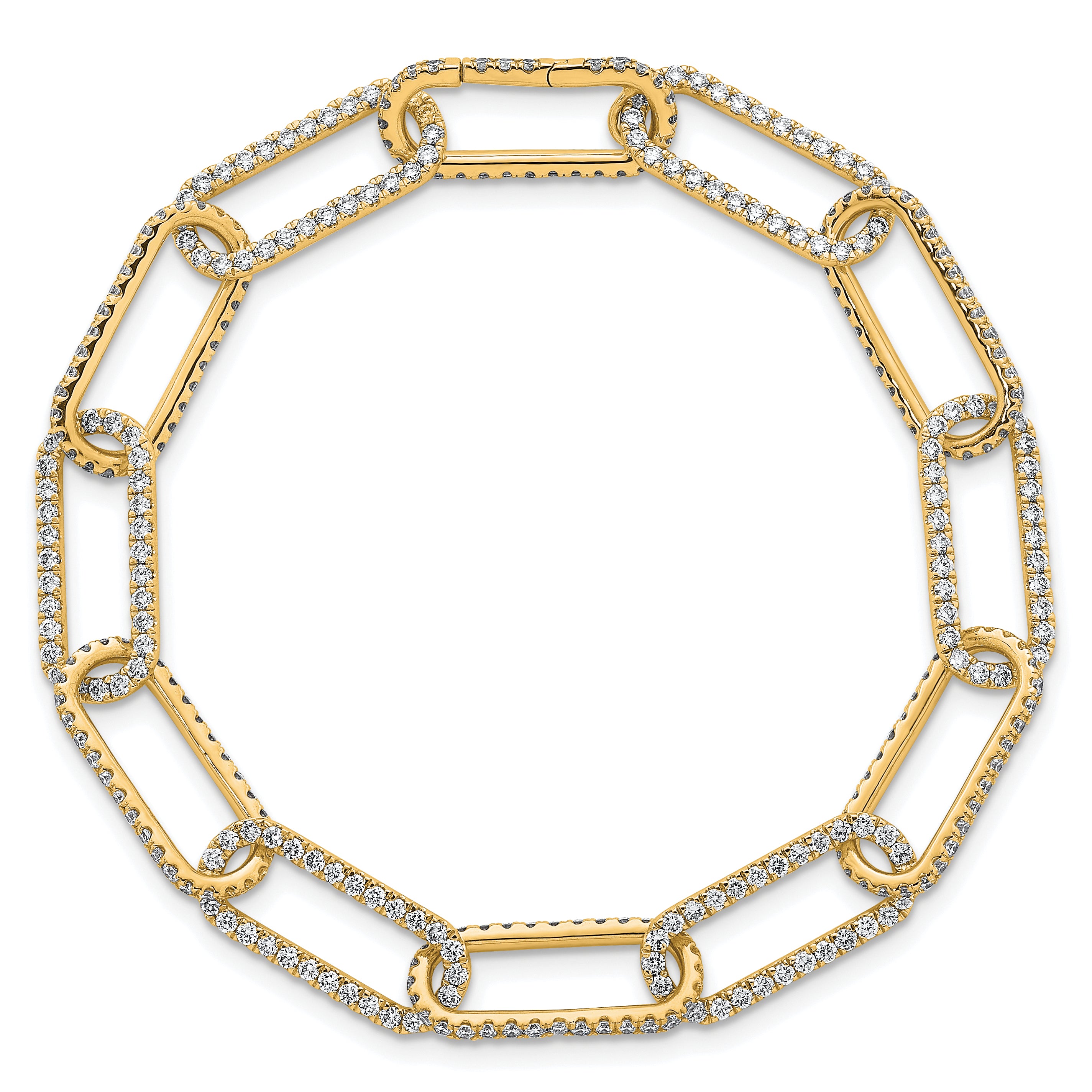14K Yellow Gold True Origin 4 Carat Lab Grown Diamond Vs+ F+ 8 Inch Link Bracelet With A 1 Extension