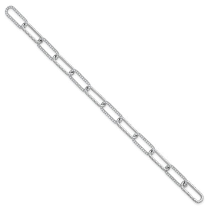 14K White Gold True Origin 4 Carat Lab Grown Diamond Vs+ F+ 8 Inch Link Bracelet With A 1 Extension