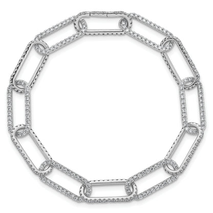 14K White Gold True Origin 4 Carat Lab Grown Diamond Vs+ F+ 8 Inch Link Bracelet With A 1 Extension
