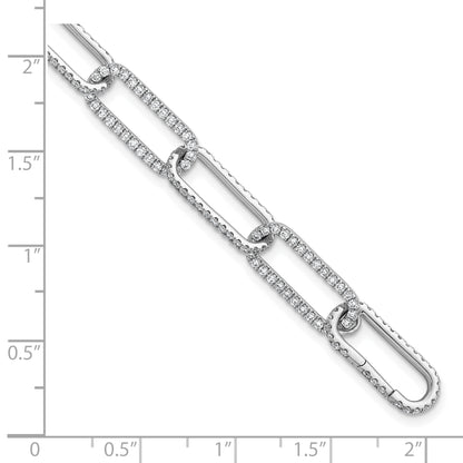 14K White Gold True Origin 4 Carat Lab Grown Diamond Vs+ F+ 8 Inch Link Bracelet With A 1 Extension