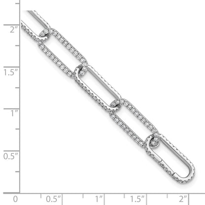 14K White Gold True Origin 4 Carat Lab Grown Diamond Vs+ F+ 8 Inch Link Bracelet With A 1 Extension