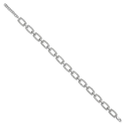 14K White Gold True Origin 2 5/8 Carat Lab Grown Diamond Vs Def 7 Inch Rectangle Link Bracelet With A 1 Extension