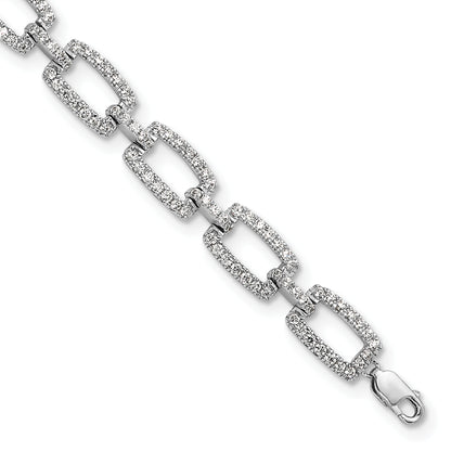 14K White Gold True Origin 2 5/8 Carat Lab Grown Diamond Vs Def 7 Inch Rectangle Link Bracelet With A 1 Extension