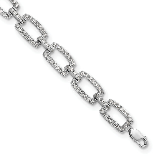 14K White Gold True Origin 2 5/8 Carat Lab Grown Diamond Vs Def 7 Inch Rectangle Link Bracelet With A 1 Extension
