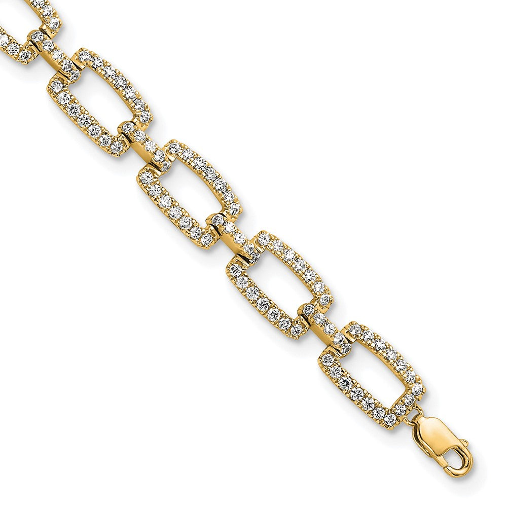 14K Yellow Gold True Origin 2 5/8 Carat Lab Grown Diamond Vs D E F 7 Inch Rectangle Link Bracelet With A 1 Extension