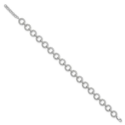 14K White Gold True Origin 2 7/8 Carat Lab Grown Diamond Vs Def 7 Inch Fancy Link Bracelet With A 1 Extension