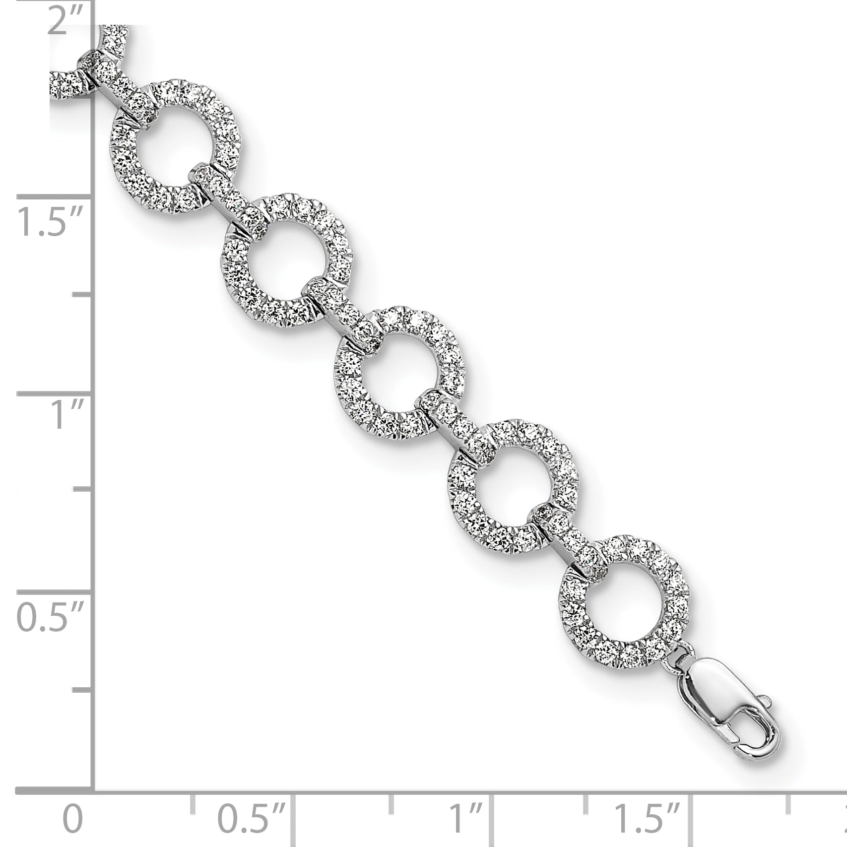 14K White Gold True Origin 2 7/8 Carat Lab Grown Diamond Vs Def 7 Inch Fancy Link Bracelet With A 1 Extension