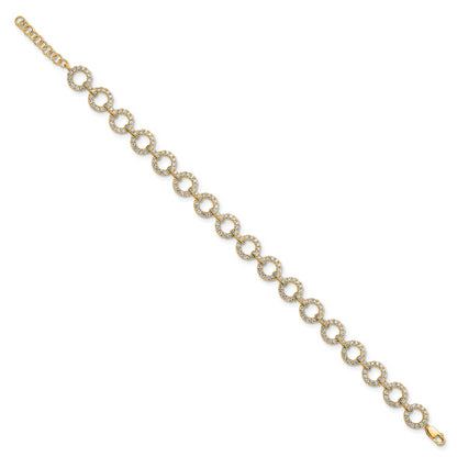 14K Yellow Gold True Origin 2 7/8 Carat Lab Grown Diamond Vs D E F 7 Inch Fancy Link Bracelet With A 1 Extension