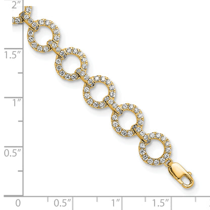 14K Yellow Gold True Origin 2 7/8 Carat Lab Grown Diamond Vs D E F 7 Inch Fancy Link Bracelet With A 1 Extension