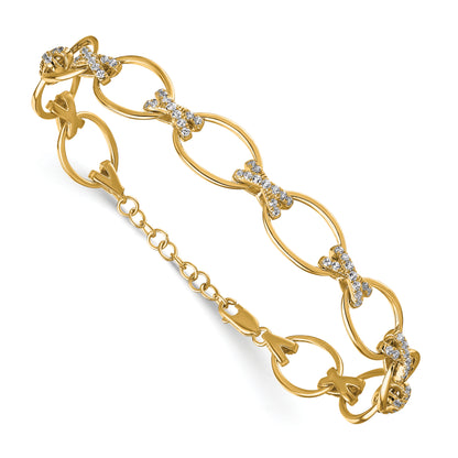 14K Yellow Gold True Origin 1 1/6 Carat Lab Grown Diamond Vs D E F 7 Inch X And O Bracelet With A Extension