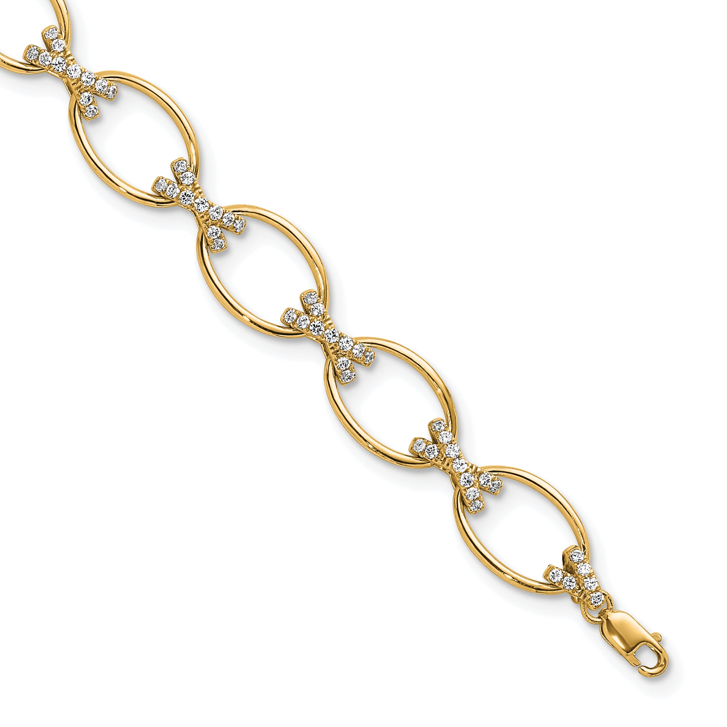 14K Yellow Gold True Origin 1 1/6 Carat Lab Grown Diamond Vs D E F 7 Inch X And O Bracelet With A Extension