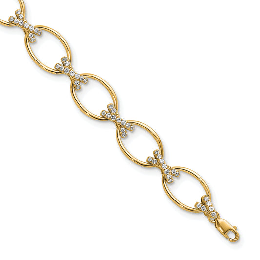 14K Yellow Gold True Origin 1 1/6 Carat Lab Grown Diamond Vs D E F 7 Inch X And O Bracelet With A Extension