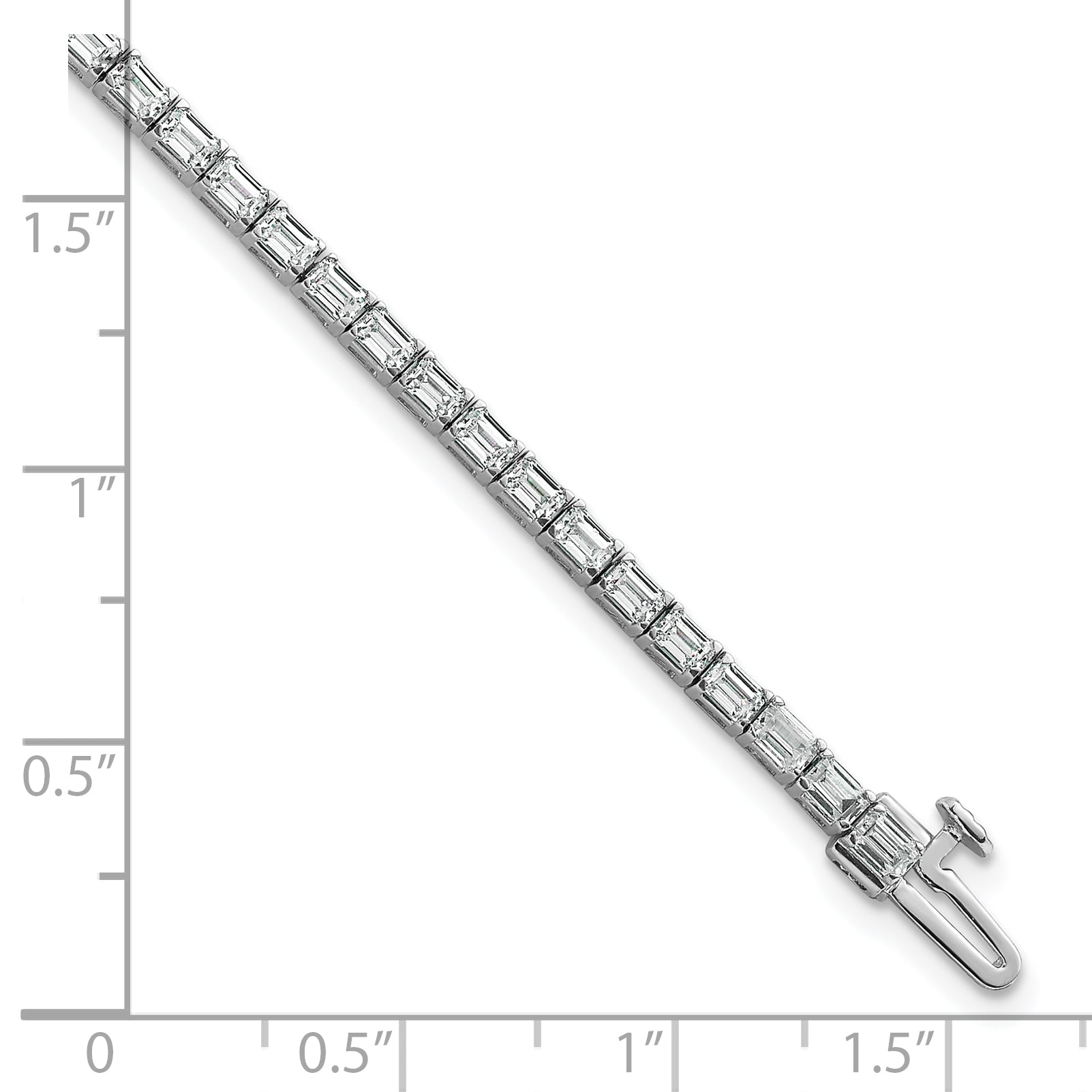 14K White Gold Lab Grown Diamond Vs+ F+ Emerald Tennis Bracelet