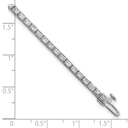 14K White Gold Lab Grown Diamond Vs+ F+ Emerald Tennis Bracelet